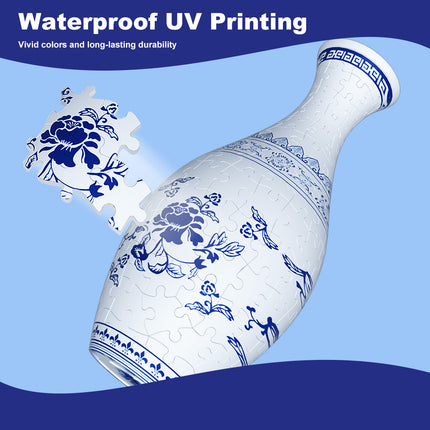 Unique 3D Puzzle Vase with Built-in Water Holder - Fun DIY Project (Castle).