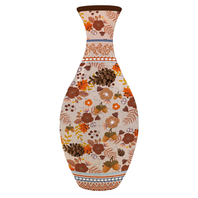 Unique 3D Puzzle Vase with Built-in Water Holder - Fun DIY Project (Autumn).