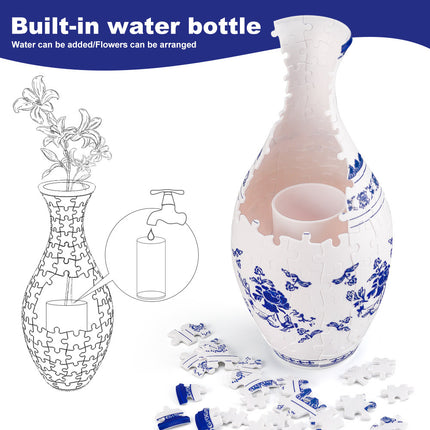 Unique 3D Puzzle Vase with Built-in Water Holder - Fun DIY Project (Autumn).