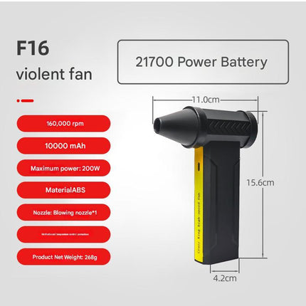 Portable Jet Fan - 200W Powerful Handheld Air Duster & Blower (Red flower color).