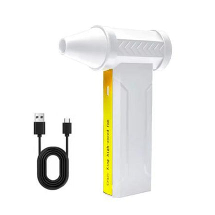 Portable Jet Fan - 200W Powerful Handheld Air Duster & Blower (White).