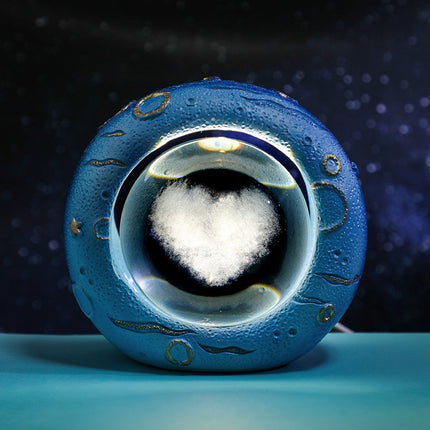 Celestial Ring LED Crystal Ball Lamp - 3D Engraving, Unique Gift (Love Cloud).