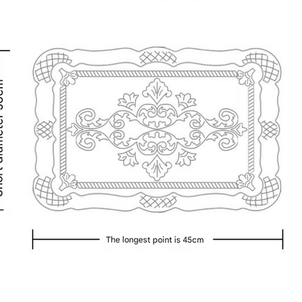 4 pcs Decorative Faux Leather Placemats - Unique Shape, Beautiful Packaging (Light blue).