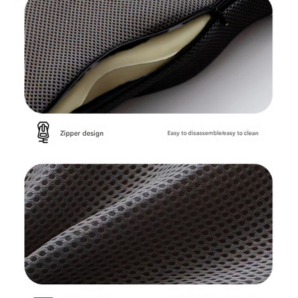 Grey Ergonomic U-Shaped Memory Foam Seat Cushion - Coccyx Relief & Posture Support with Breathable Cover.