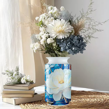 Colorful Style 1 DIY 3D Puzzle Vase - Creative Jigsaw Flower Holder with Waterproof Liner - Decorative Home Accent & Unique Gift.