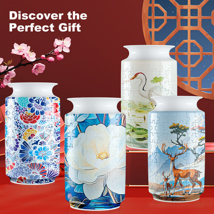 Colorful Style 2 DIY 3D Puzzle Vase - Creative Jigsaw Flower Holder with Waterproof Liner - Decorative Home Accent & Unique Gift.