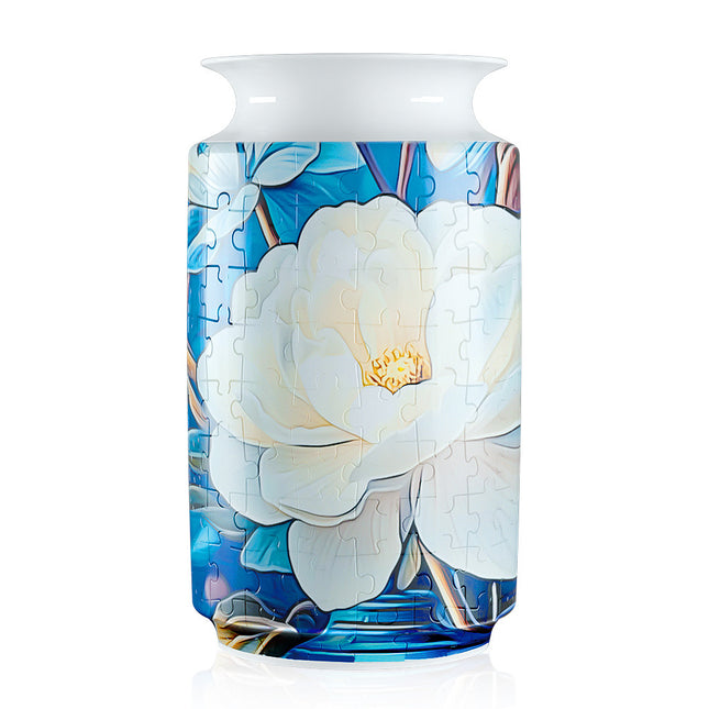 Colorful Style 3 DIY 3D Puzzle Vase - Creative Jigsaw Flower Holder with Waterproof Liner - Decorative Home Accent & Unique Gift.