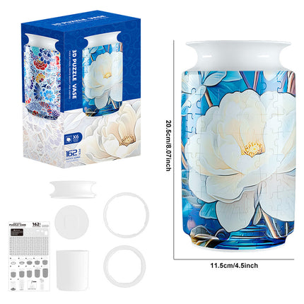 Colorful Style 3 DIY 3D Puzzle Vase - Creative Jigsaw Flower Holder with Waterproof Liner - Decorative Home Accent & Unique Gift.