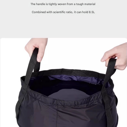 2 Pcs Dark Blue Ultra-Lightweight Collapsible Travel Basin - Waterproof Folding Bucket for Camping, Hiking & Outdoors (8.5L).