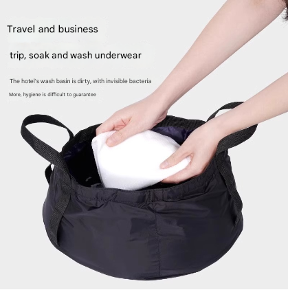 2 Pcs Dark Purple Ultra-Lightweight Collapsible Travel Basin - Waterproof Folding Bucket for Camping, Hiking & Outdoors (8.5L).
