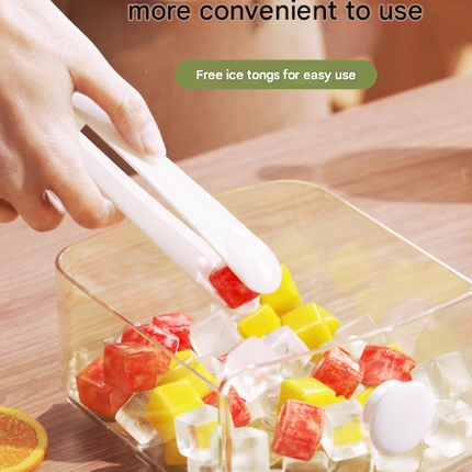 White Innovative Press-Release Ice Cube Maker - Dual Layer Trays & Storage Bin (48 Cubes).
