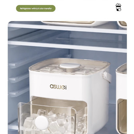 Blue Innovative Press-Release Ice Cube Maker - Dual Layer Trays & Storage Bin (48 Cubes).