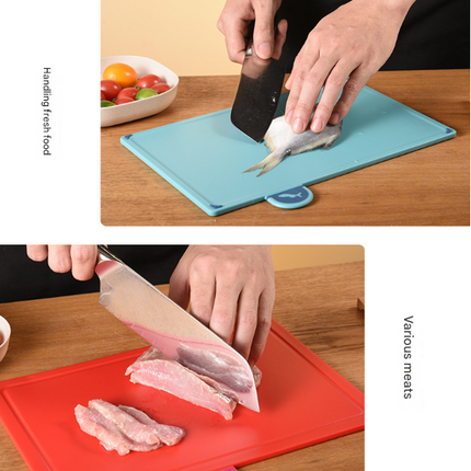 Coloerful 4-Piece Colour-Coded Index Cutting Board Set with Storage Stand - Food-Safe PP, Non-Slip, Easy Clean Kitchen Chopping Boards.