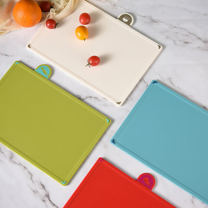 Coloerful 4-Piece Colour-Coded Index Cutting Board Set with Storage Stand - Food-Safe PP, Non-Slip, Easy Clean Kitchen Chopping Boards.