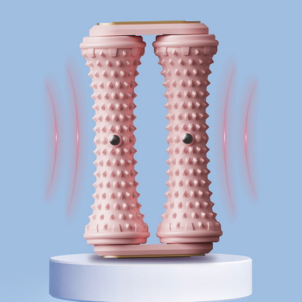 Pink Ergonomic Dual Foot Massage Roller - Deep Tissue Relief for Plantar Fasciitis, Arch Pain & Tired Feet.