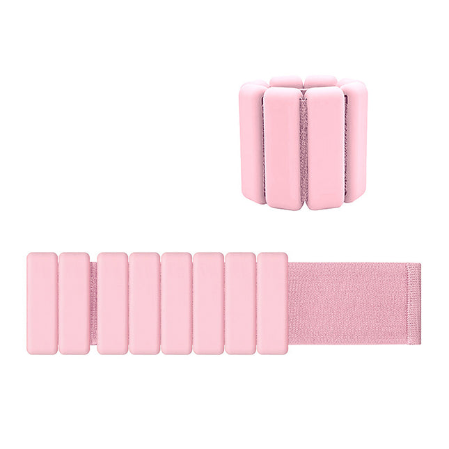 Pink Premium Adjustable Silicone Wrist & Ankle Weights (1lb Each, 2lb Pair) - Waterproof & Sweatproof for Enhanced Yoga, Running & Fitness Workouts.