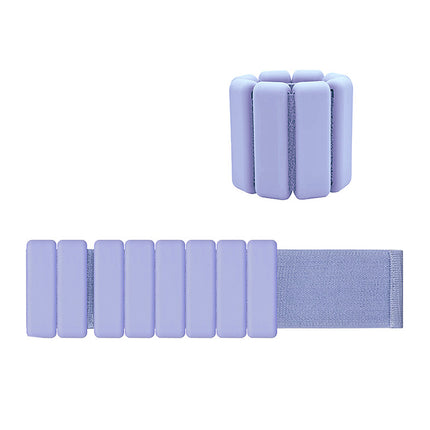 Purple Premium Adjustable Silicone Wrist & Ankle Weights (1lb Each, 2lb Pair) - Waterproof & Sweatproof for Enhanced Yoga, Running & Fitness Workouts.