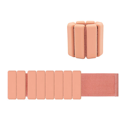 Light Orange Premium Adjustable Silicone Wrist & Ankle Weights (1lb Each, 2lb Pair) - Waterproof & Sweatproof for Enhanced Yoga, Running & Fitness Workouts.