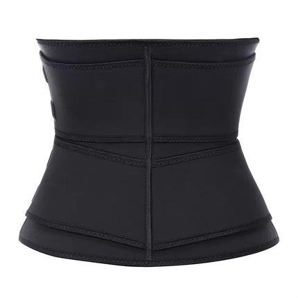 Size XXL Black Womens Sweat-Enhancing Waist Trainer Belt - Dual Strap Zipper Tummy Control Cincher for Workout & Postpartum Shaping.