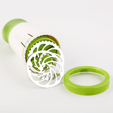 2 Pcs Green and White Manual Rotary Herb Grinder & Spice Mill - Effortless Mincing with Stainless Steel Blades for Fresh Herbs, Garlic & Spices.