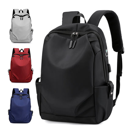 Black Modern Anti-Theft Laptop Backpack with USB Charging Port - Water-Repellent Travel & Business Bag for 15.6 Inch Laptops.
