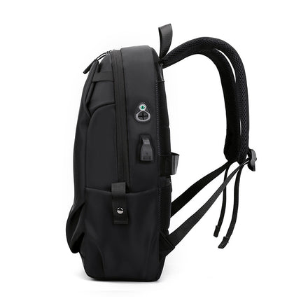 Grey Modern Anti-Theft Laptop Backpack with USB Charging Port - Water-Repellent Travel & Business Bag for 15.6 Inch Laptops.