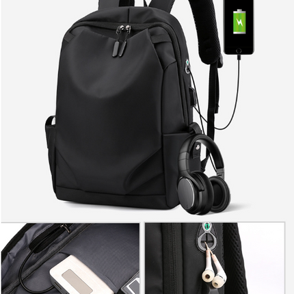 Blue Modern Anti-Theft Laptop Backpack with USB Charging Port - Water-Repellent Travel & Business Bag for 15.6 Inch Laptops.