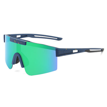Green Lenses With Black Temples Ultra-Light Polarized Sports Sunglasses - Wraparound Shield Design for Cycling & Outdoor Performance.