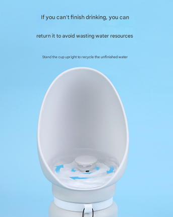 Grey Portable Pet Dog Water Bottle 550ml - Foldable Food-Grade Silicone Travel Drinker with Leak-Proof Dispenser.