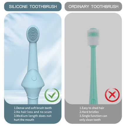 6 x Silicone Pet Toothbrush (3 Fish shape and 3 Bone shape) Green Gentle Food-Grade Silicone Pet Toothbrush - Promotes Healthy Teeth & Gums for Dogs & Cats.