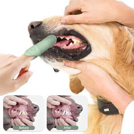 4 Pcs Blue Soft Silicone Pet Finger Toothbrush - Gentle Dental Care for Dogs & Cats, Tartar & Plaque Remover.