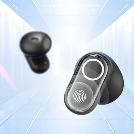 Beige Feather-Light TWS Earbuds - Bluetooth 5.4, Hi-Fi Sound, LED Display Case, 60H+ Playtime, Touch Control.