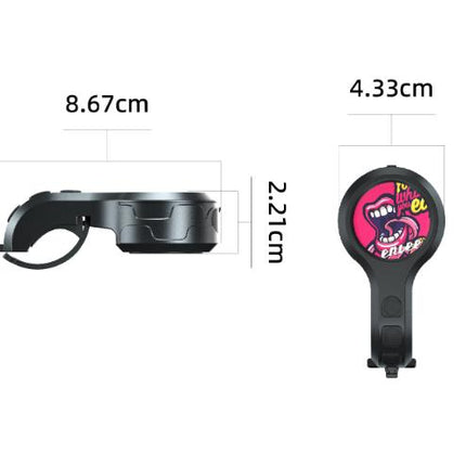 Black Style E Ultra-Loud Electric Bike Horn - 130dB USB Rechargeable, IPX6 Waterproof, Easy Mount Bicycle Safety Bell.