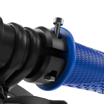 Orange Ergonomic Lock-On Bike Grips - Anti-Slip TPR Rubber, Alloy Rings & Plugs for MTB & Commuter Bikes.