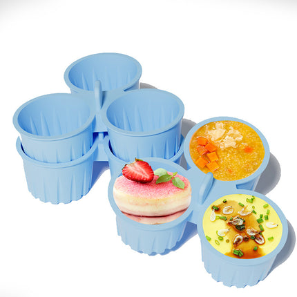 2 Pcs Pink 3-Compartment Silicone Bowl - BPA-Free, Microwave & Air Fryer Safe for Eggs, Baking & Food Storage.