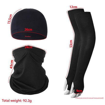 2 Sets Red And Grey Camouflage Cooling UV Protection Set - 2 Skull Cap, 2 Neck Gaiter & 4 Arm Sleeves for Outdoor Sports.