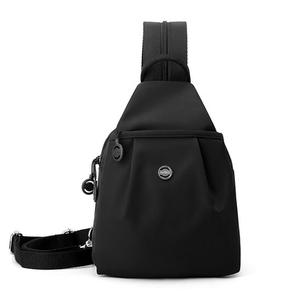 Black Versatile Women's Convertible Mini Backpack & Sling Bag - Stylish Anti-Theft Oxford Cloth Daypack, Fits 9.7in iPad.
