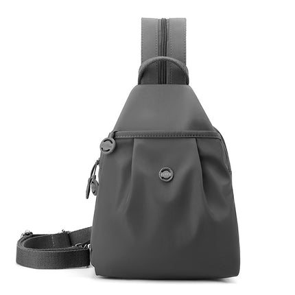 Grey Versatile Women's Convertible Mini Backpack & Sling Bag - Stylish Anti-Theft Oxford Cloth Daypack, Fits 9.7in iPad.