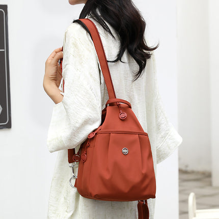 Grey Versatile Women's Convertible Mini Backpack & Sling Bag - Stylish Anti-Theft Oxford Cloth Daypack, Fits 9.7in iPad.