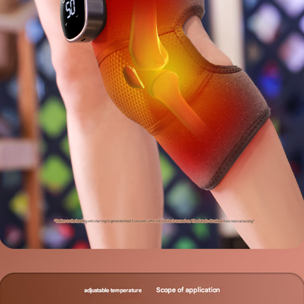 Grey Wireless Heated Knee Massager Brace - Rechargeable Vibration & Heat Therapy for Joint Pain Relief & Arthritis Support.