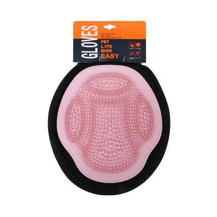 Pink 3-Pack Gentle Pet Grooming Glove - Deshedding, Bathing & Massage Mitt for Dogs & Cats, Breathable & Adjustable.