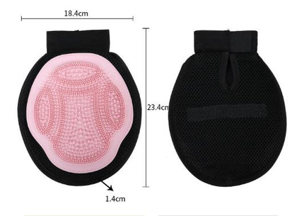 Green 3-Pack Gentle Pet Grooming Glove - Deshedding, Bathing & Massage Mitt for Dogs & Cats, Breathable & Adjustable.