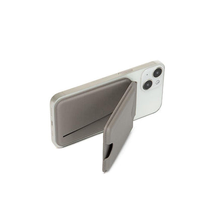 Brown Chic MagSafe Wallet with Mirror & Stand - PU Leather Card Holder for iPhone 12-16 Series.