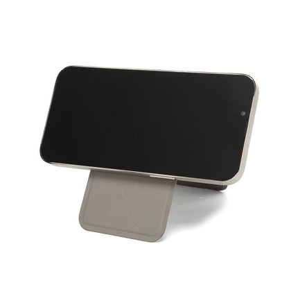 Brown Chic MagSafe Wallet with Mirror & Stand - PU Leather Card Holder for iPhone 12-16 Series.