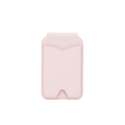 Pink Chic MagSafe Wallet with Mirror & Stand - PU Leather Card Holder for iPhone 12-16 Series.