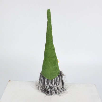 2 Pcs Charming Green Gnome - Plush Faceless Gonk with Long Dangle Legs - Adorable Shelf Sitter Home Decor Accent.