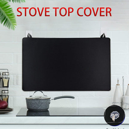 Black Premium Heat Resistant Stovetop Protector Mat - Waterproof, Anti-Slip & Easy Clean Kitchen Guard (42x28cm).