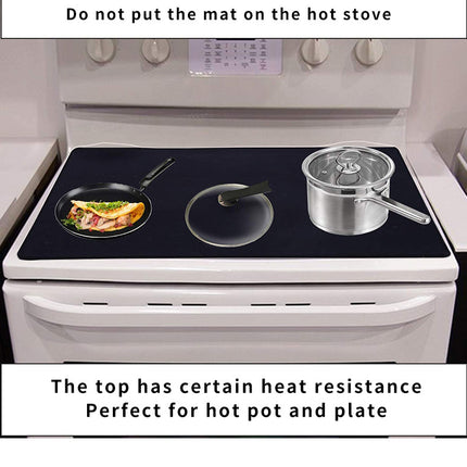 Black Premium Heat Resistant Stovetop Protector Mat - Waterproof, Anti-Slip & Easy Clean Kitchen Guard (42x28cm).