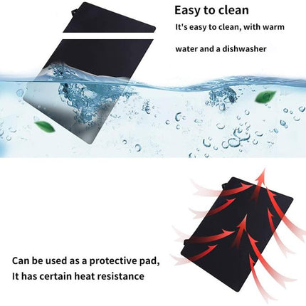 Black Premium Heat Resistant Stovetop Protector Mat - Waterproof, Anti-Slip & Easy Clean Kitchen Guard (61.5x53cm).