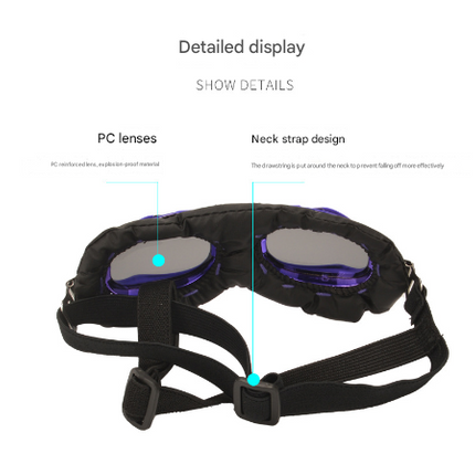 Pink Frame Black Film Retro Pet Goggles - UV Protection Sunglasses for Small Medium Dogs & Cats, Windproof Shatterproof Eye Protection.